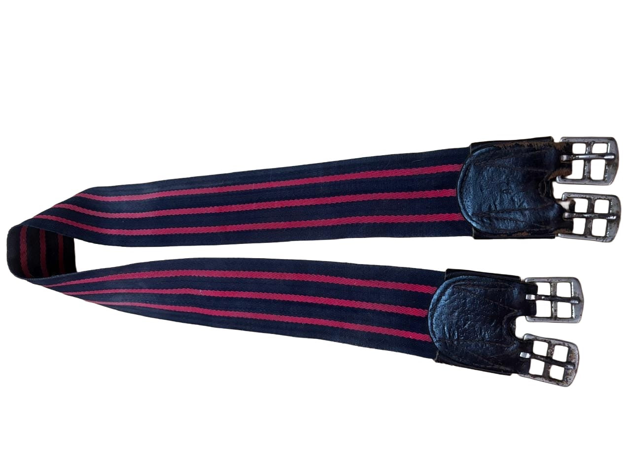 Blue and red material girth