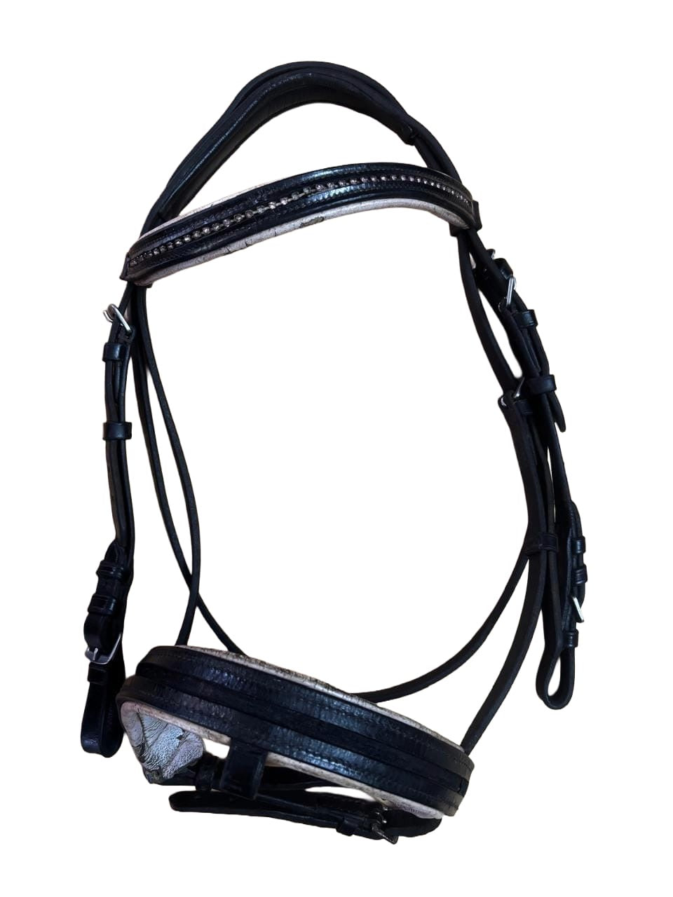 Black flash bridle with white backing - PONY