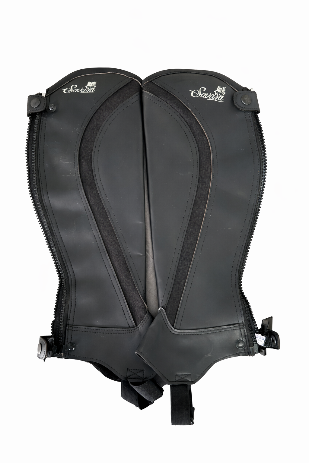Savara Black Leather Chaps Medium - NEW