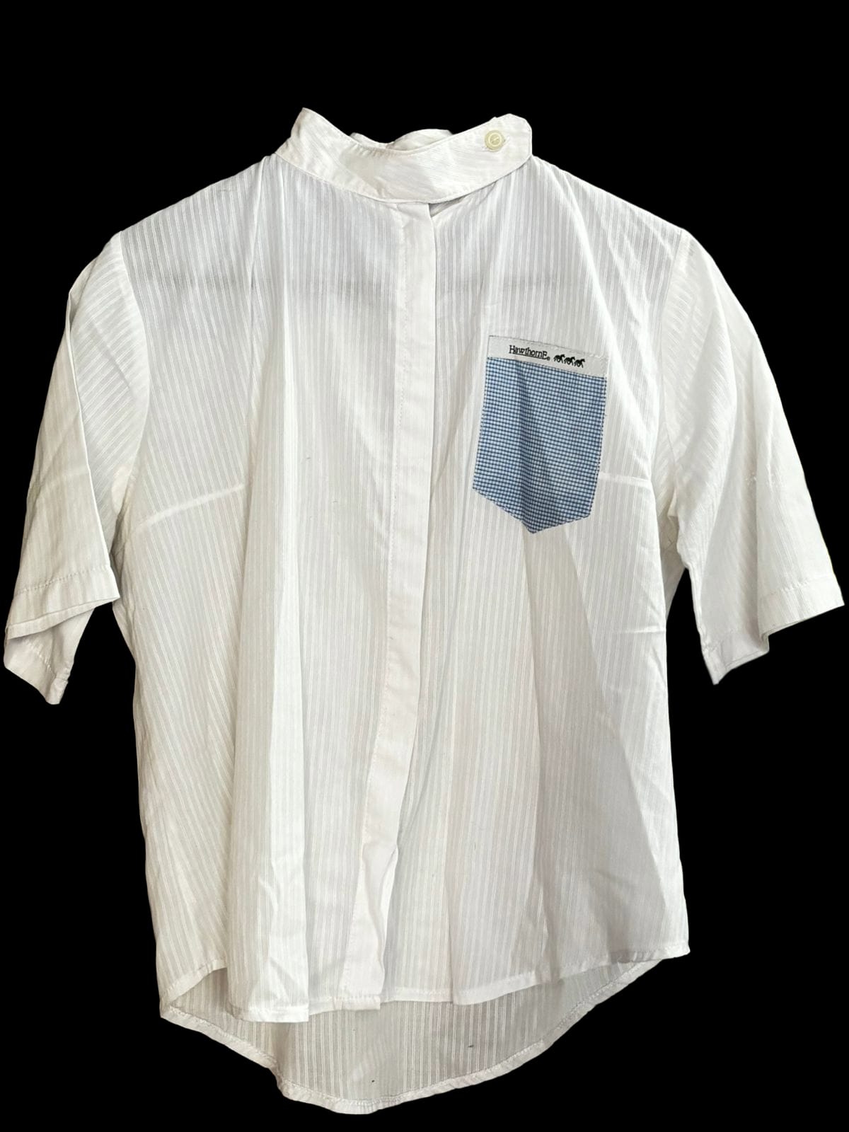 Hawthorne White & Blue Check Show Shirt - Size 38