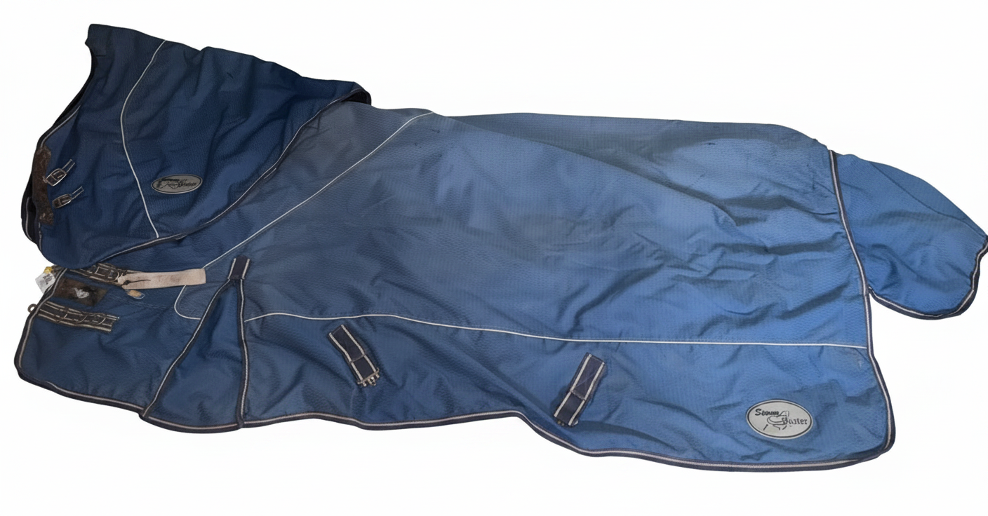 Storm Buster Drizzle Proof Rug with Neck – Blue – 145cm (Second-Hand)