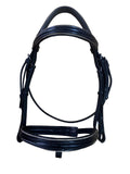Black Flash bridle with gold piping - FULL