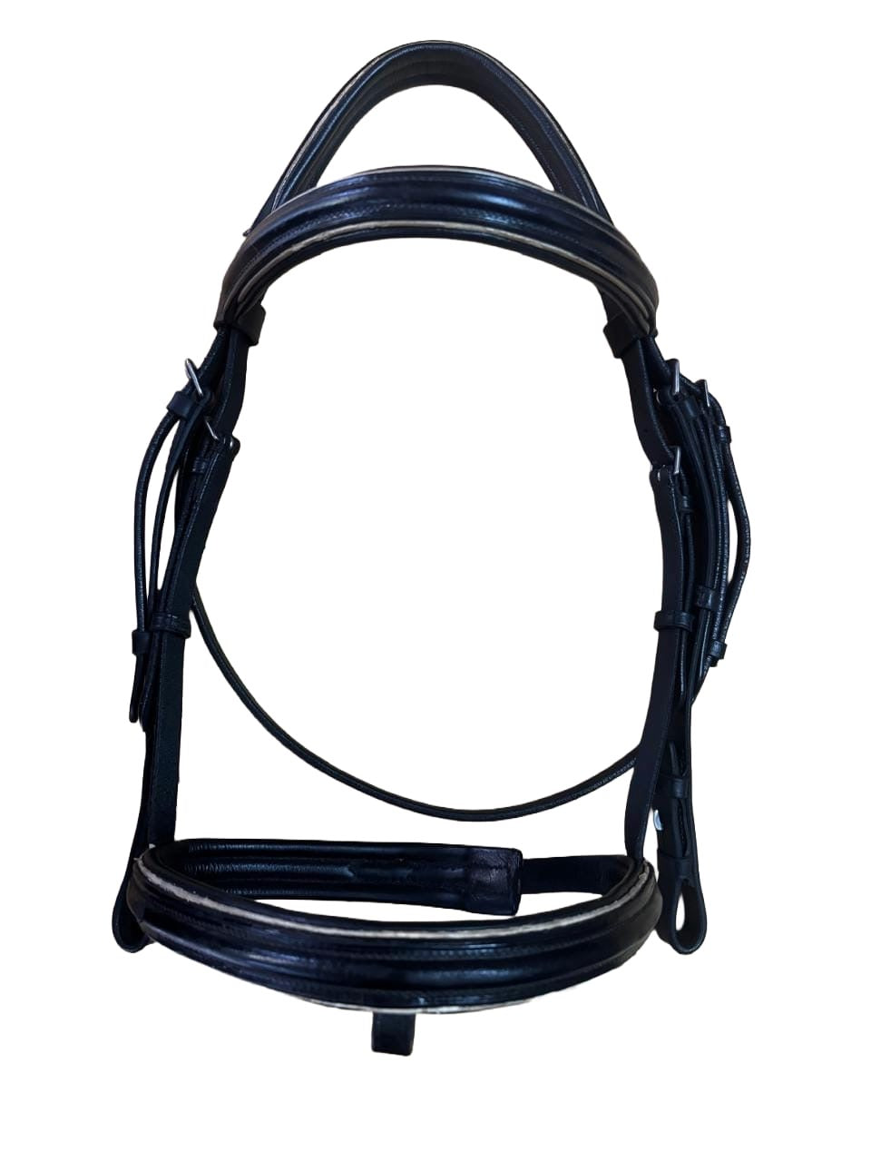 Black Flash bridle with gold piping - FULL